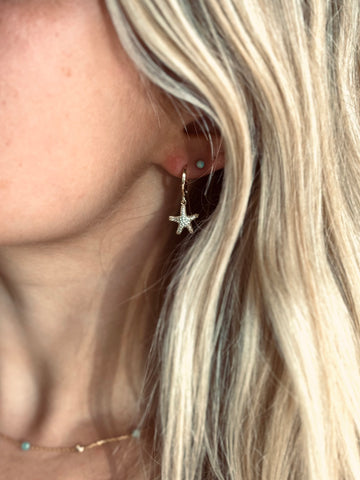 #2688 PAVE STARFISH HUGGIE