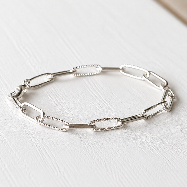 #60224 TEXTURED PAPERCLIP CHAIN BRACELET