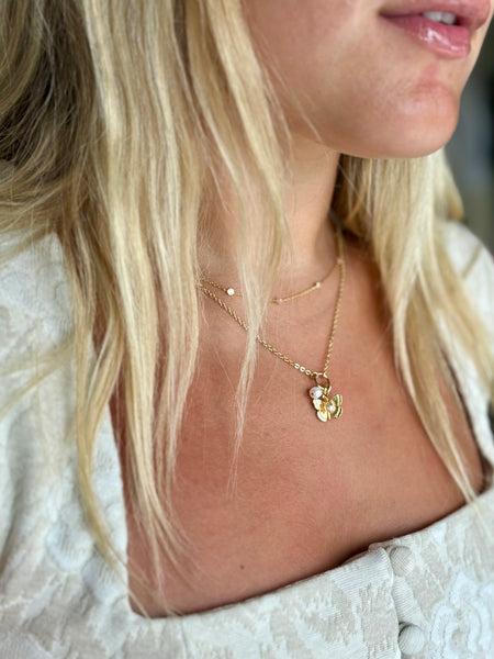 #80210 BLUSH WINGS CLUSTER CHARM NECKLACE
