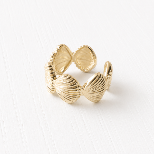 #9553 LINKED CLAM SHELL RING