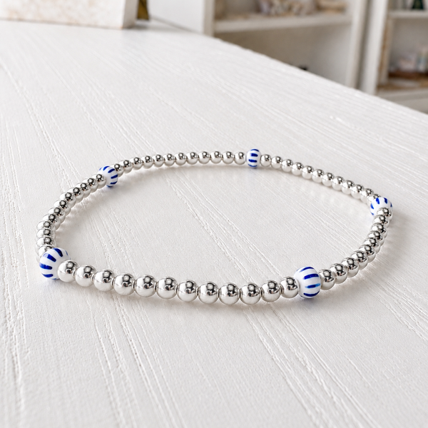 #60198 & #60205 OCEAN BLUE STRIPE BEAD BRACELET