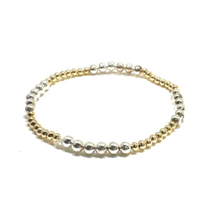 #60185 SILVER/GOLD MIX BEAD BRACELET