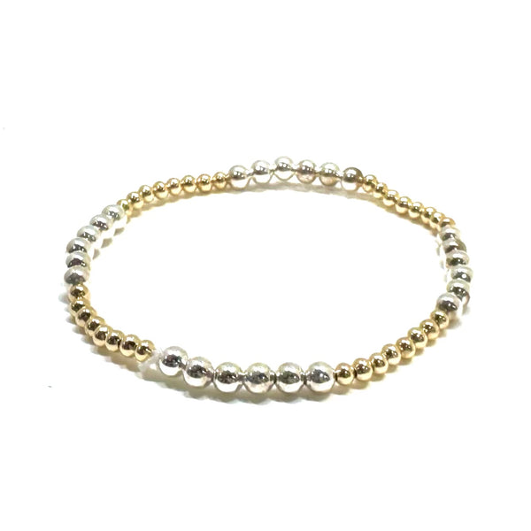 #60185 SILVER/GOLD MIX BEAD BRACELET