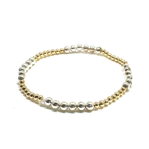 #60185 SILVER/GOLD MIX BEAD BRACELET