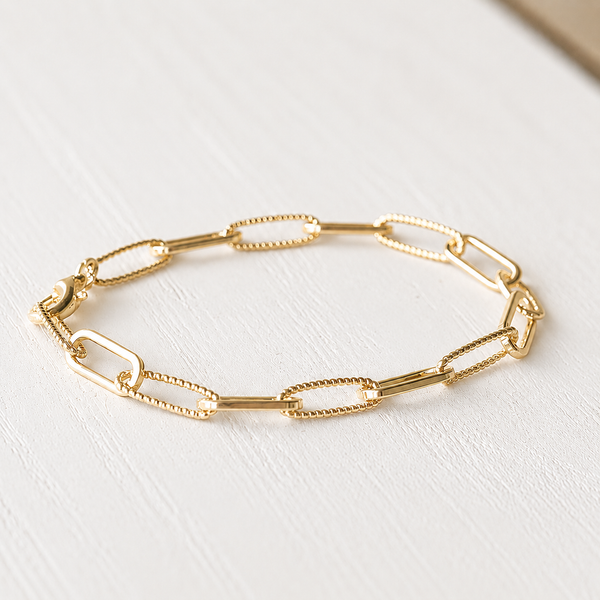 #60224 TEXTURED PAPERCLIP CHAIN BRACELET