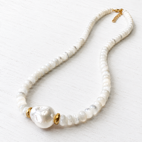 #80250 MADRID PEARL GEMSTONE NECKLACE