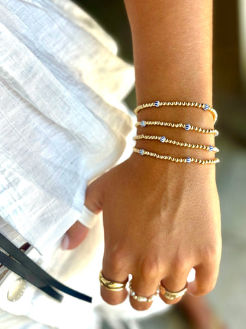 #60198 & #60205 OCEAN BLUE STRIPE BEAD BRACELET