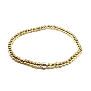 #60183 SILVER BEAD/GOLD BEAD BRACELET