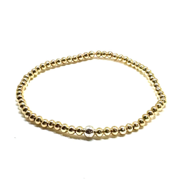 #60183 SILVER BEAD/GOLD BEAD BRACELET
