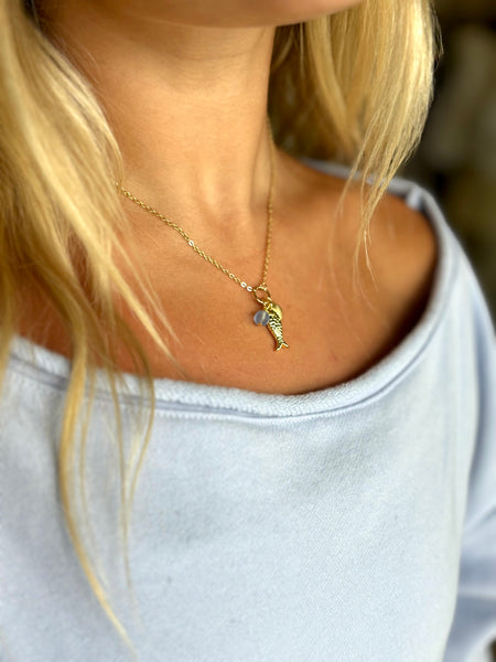 #80212 BLUE DRIFT CLUSTER CHARM NECKLACE