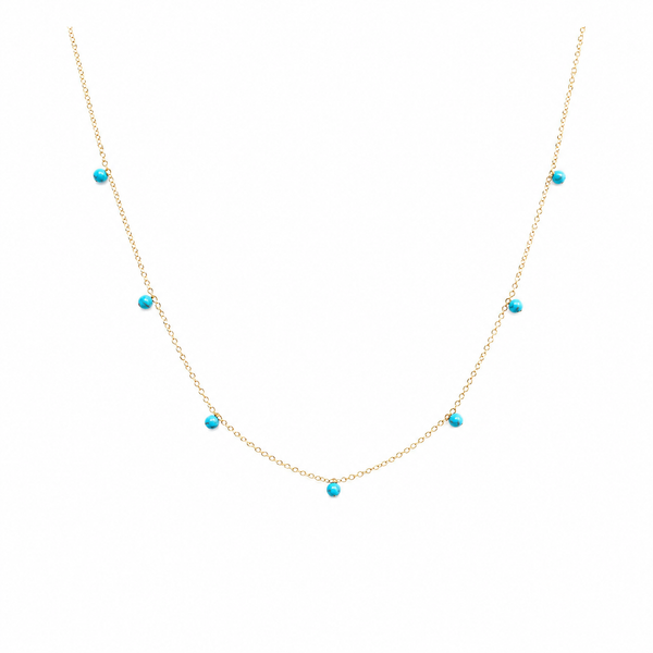 #2387 TINY STONE DROP NECKLACE