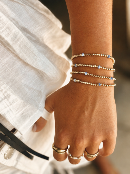 #60198 & #60205 OCEAN BLUE STRIPE BEAD BRACELET