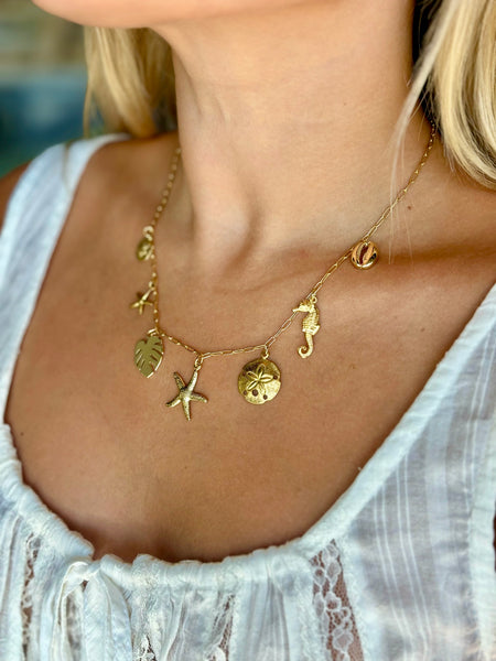 #80195 STARFISH BEACH CHARM NECKLACE