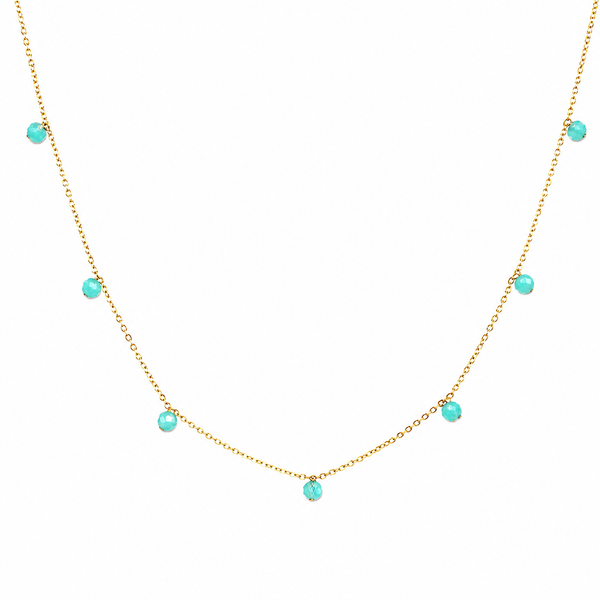 #2387 TINY STONE DROP NECKLACE