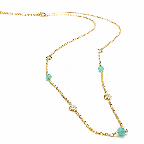 #80142 STONE/CZ NECKLACE