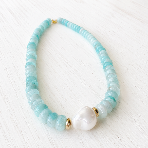 #80250 MADRID PEARL GEMSTONE NECKLACE