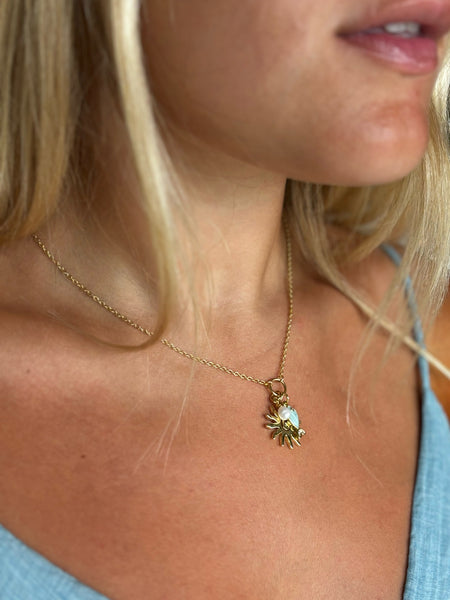 #80214 SUNFISH PEARL CLUSTER CHARM NECKLACE