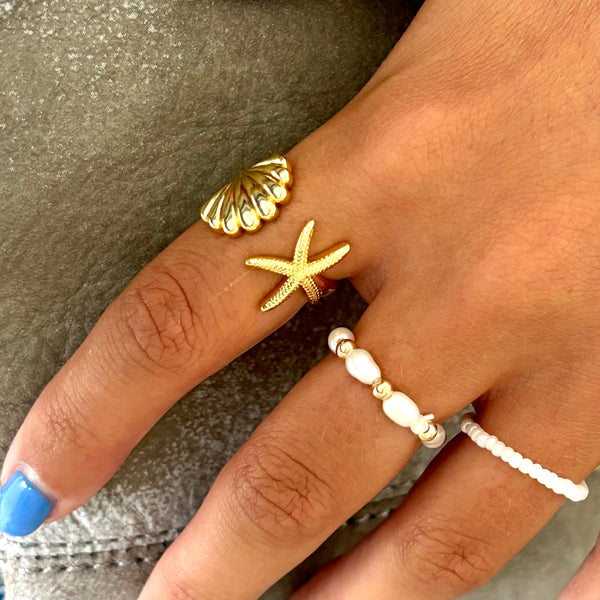 #9543 STARFISH/CLAMSHELL RING