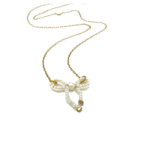 PEARL BOW NECKLACE