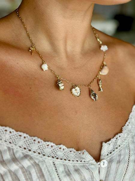 #80199 SEA DAISY CHARM NECKLACE