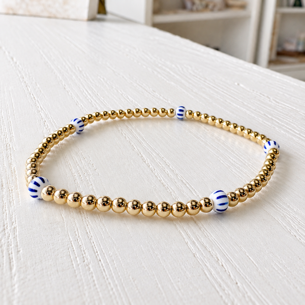 #60198 & #60205 OCEAN BLUE STRIPE BEAD BRACELET