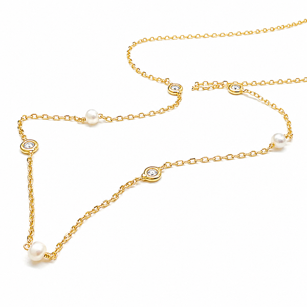#80142 STONE/CZ NECKLACE