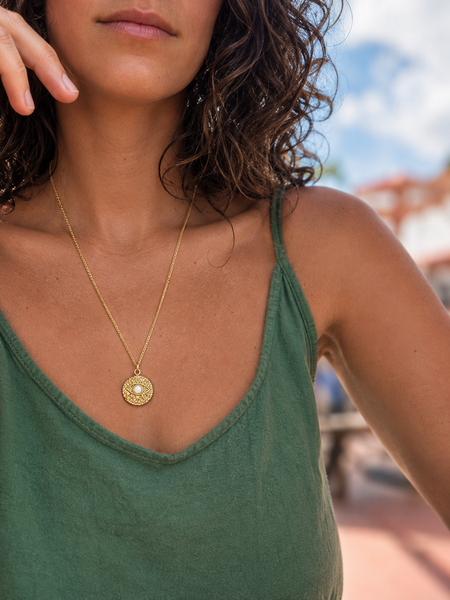 #2446 PAVE & OPAL EVIL EYE NECKLACE
