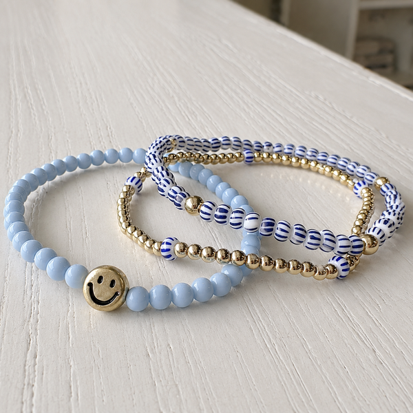 #60198 & #60205 OCEAN BLUE STRIPE BEAD BRACELET