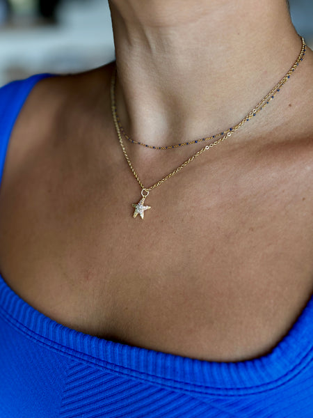 #80221 PAVE STARFISH NECKLACE