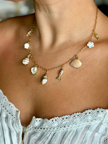 #80199 SEA DAISY CHARM NECKLACE