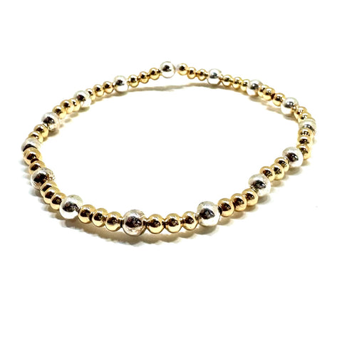 #60184 SILVER/GOLD BEAD BRACELET
