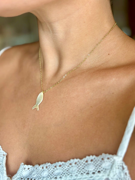 #80226 MOP FISH NECKLACE