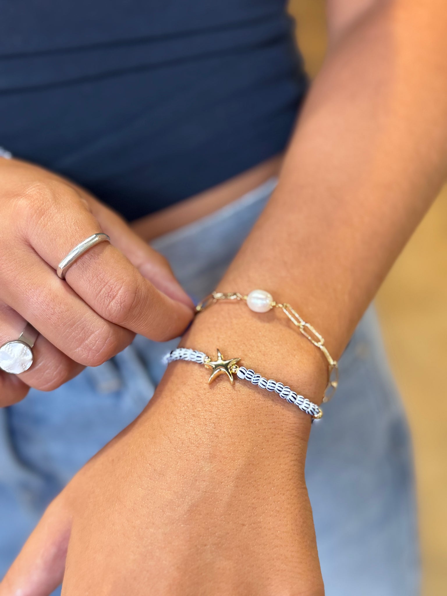 #60222 STARFISH STRIPE BEAD BRACELET