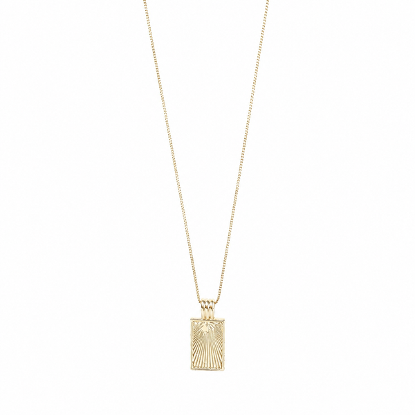 #80034 RECTANGLE SUNBURST MEDALLION NECKLACE