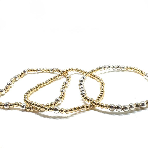 #60184 SILVER/GOLD BEAD BRACELET