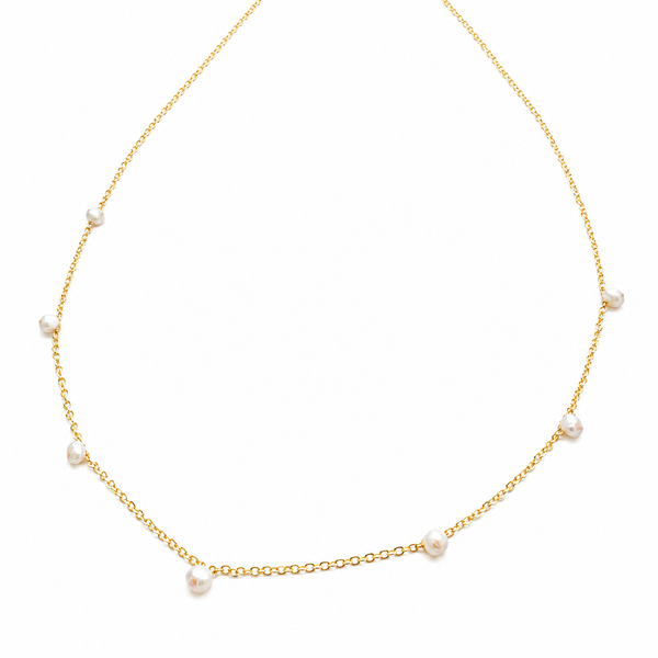 #2387 TINY STONE DROP NECKLACE