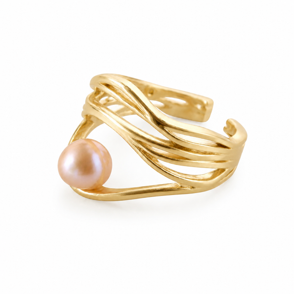 #9554 PINK PEARL MULTI BAND RING