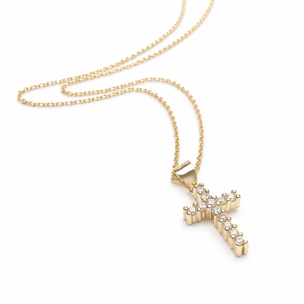 #80077 PAVE CROSS NECKLACE