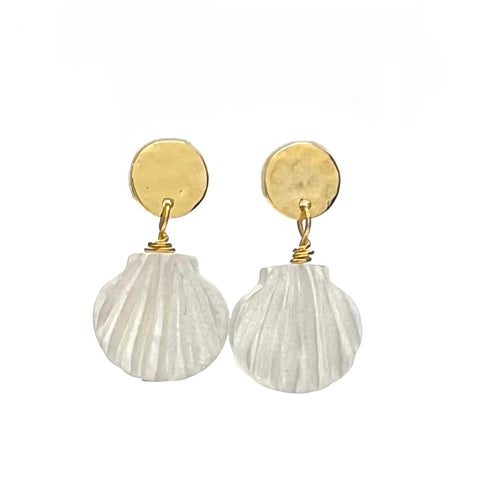 MOTHER OF PEARL SCALLOP SHELL DROP