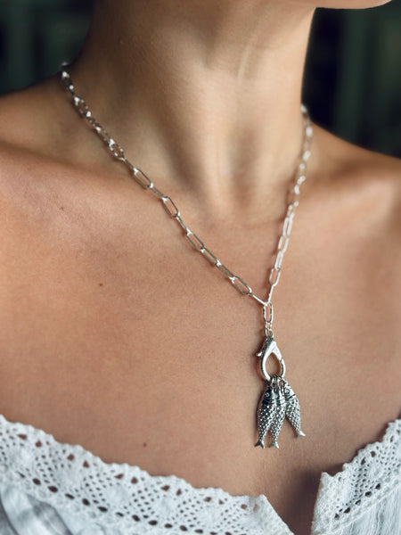 #80227 TRIPLE FISH NECKLACE