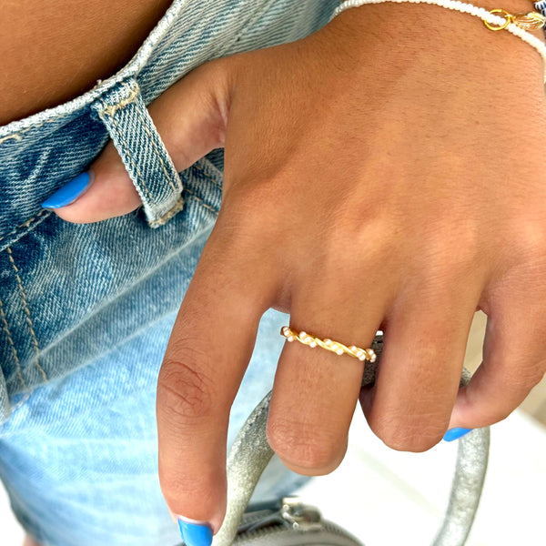 #9545 PEARL TWISTED RING
