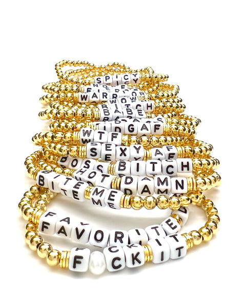 SASSY BEAD WORD BRACELET