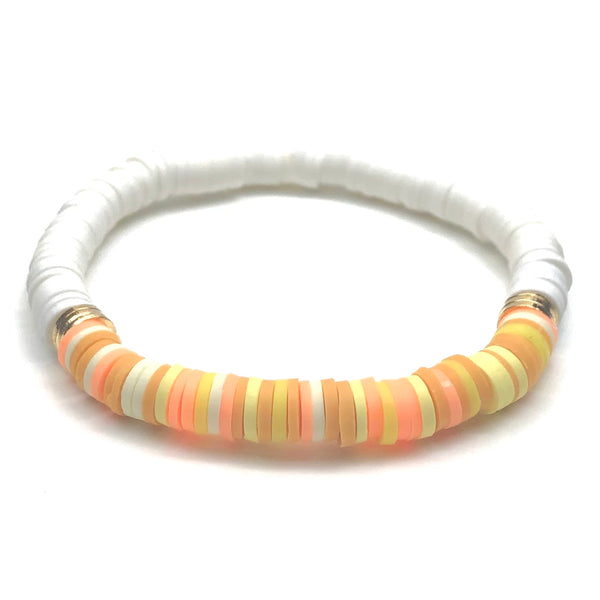 COLOR BLOCK STRIPE HEISHI STRETCH BRACELET