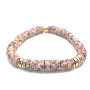 MARBLED HEISHI STRETCH BRACELET