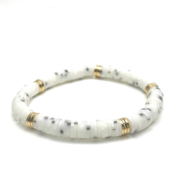 MARBLED HEISHI STRETCH BRACELET