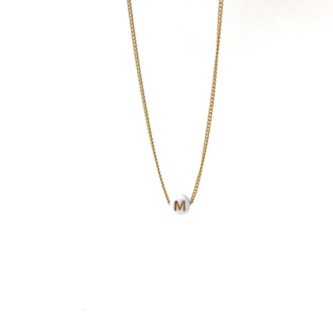 SLIDING INITIAL BEAD NECKLACE