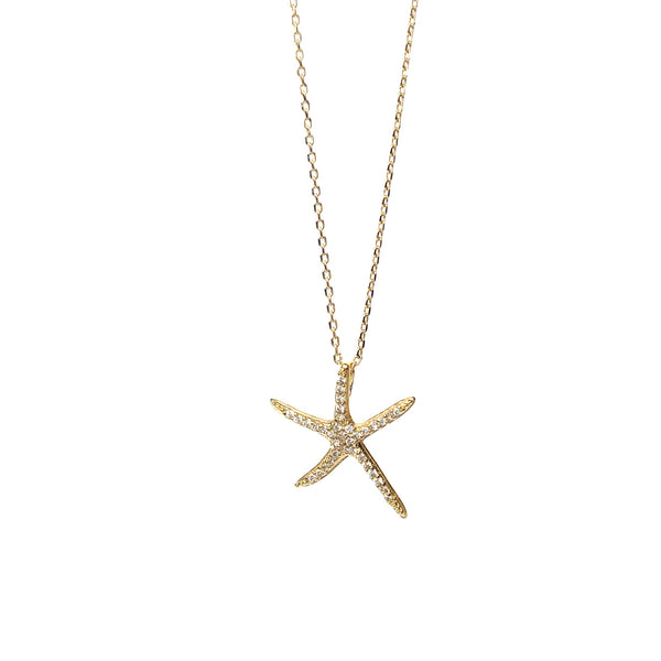 SMALL PAVE STARFISH NECKLACE