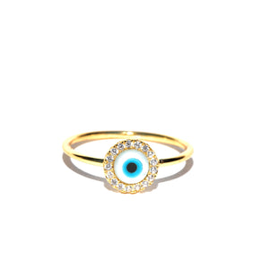 ROUND EVIL EYE RING