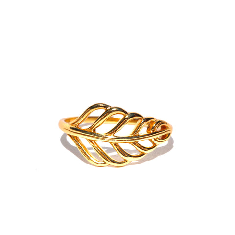 OPEN PALM FROND RING