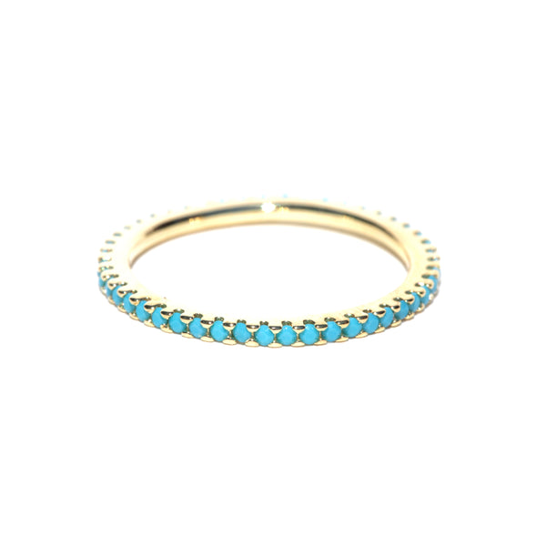 THIN TURQUOISE PAVE BAND